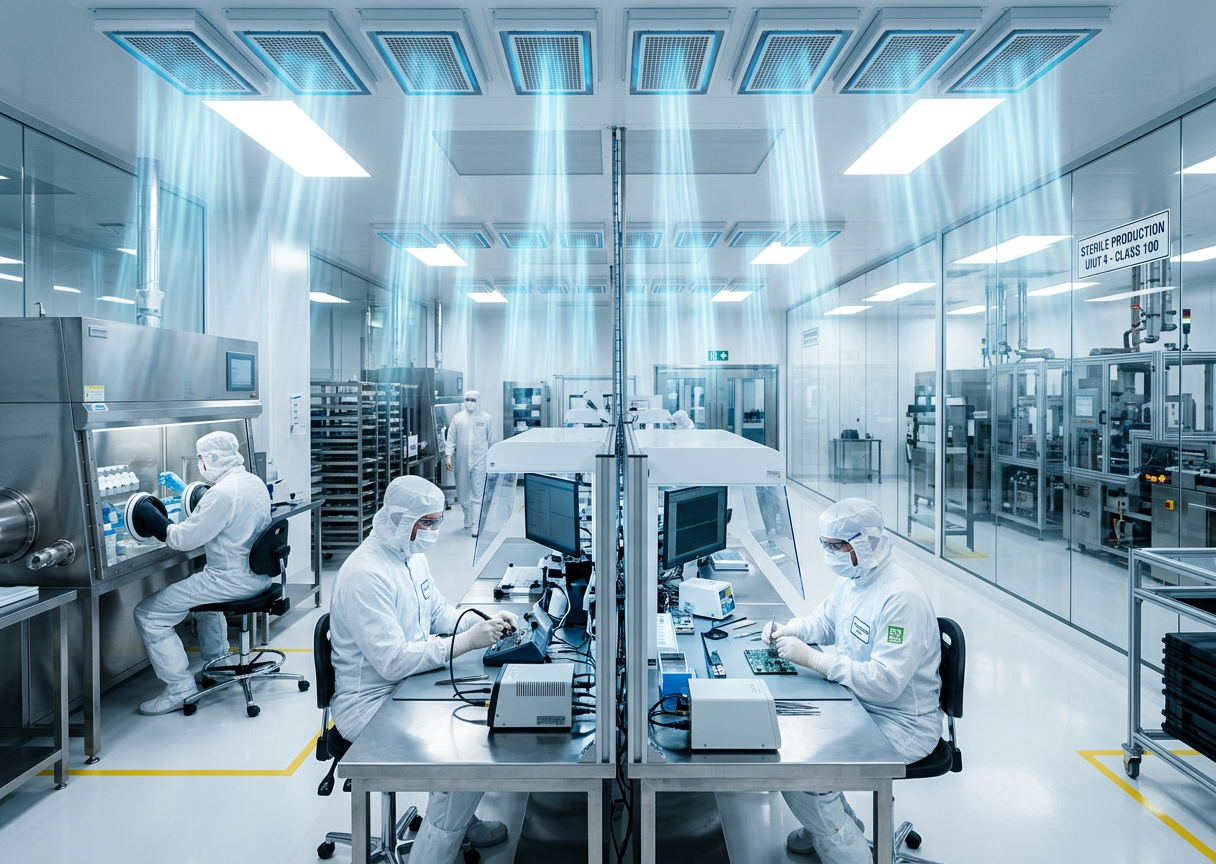 Чистые помещения (cleanroom) для производства: зачем изолируют воздух и прогоняют его через HEPA-фильтры Чистые помещения (cleanroom) для производства: зачем изолируют воздух и прогоняют его через HEPA-фильтры